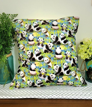 可愛熊猫熊熊圖案抱枕靠枕靠墊枕套