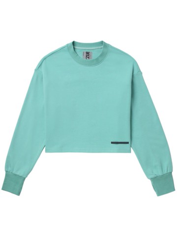 izzue - logo-patch cotton sweatshirt - women - Polyester/Cotton - XS - Blue