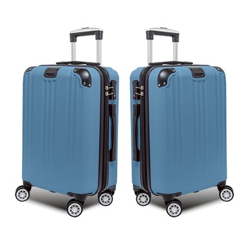 【Alldma鷗德馬】24吋ABS玩色拉鏈行李箱S2-灰藍(贈B2束帶)