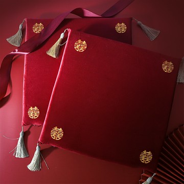 婚慶用品跪墊結婚紅色喜字坐墊新人坐福墊一對改口敬茶墊婚禮喜墊