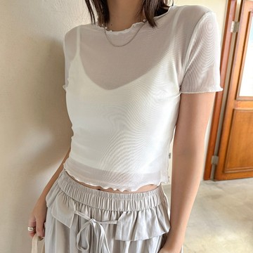 【HARPER】兩件式可拆bra top+透膚捲邊上衣 | 現貨 兩件式 bra top【UWB43033K】