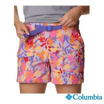 Columbia 哥倫比亞 女款-UPF50防潑短褲-桃紅印花 UAR24690FR / SS23