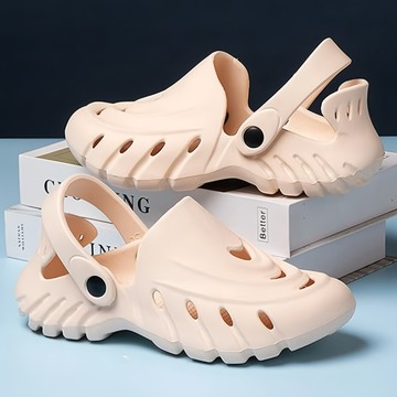 鏤空透氣包頭兩用洞洞花園鞋 EVA材質  39  卡其色