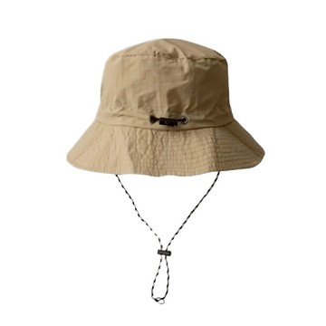 愛北鼻 摺疊速乾漁夫帽，帽圍56~58cm，卡其色，兒童遮陽帽，輕便透氣，可調節帽帶  56~58cm  1個