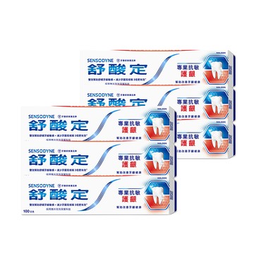 【SENSODYNE 舒酸定】專業抗敏護齦牙膏-經典配方100g*6入