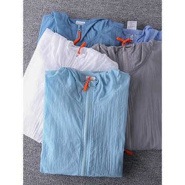 激光裁孔！戶外超薄舒適連帽透氣防紫外線防曬衣薄款男皮膚衣外套