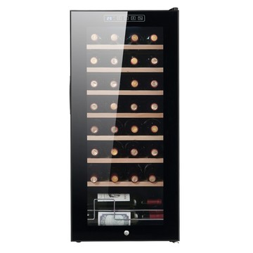 其他品牌 壓縮機恒溫紅酒櫃 32支紅酒櫃 （家用紅酒冷藏櫃110V 冷藏保鮮 帶鎖櫸木 紅酒收藏櫃）