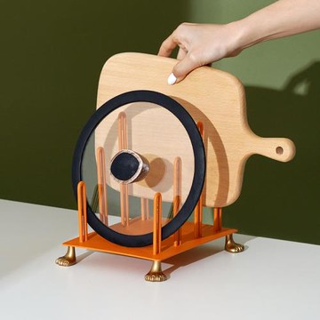 空之喵喵廚房鍋蓋架臺面家用不銹鋼置物架多功能神器坐式放鉆板架