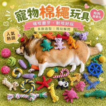 ❤️寵物棉繩玩具❤️ 狗玩具 磨牙玩具 狗狗玩具 寵物玩具 狗狗玩具耐咬磨牙棒小狗繩結棉繩結繩耐咬玩具狗狗啃咬互動玩具