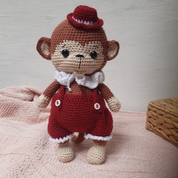手工鉤針猴子玩偶 絨毛玩具 填充玩具 鉤針猴子