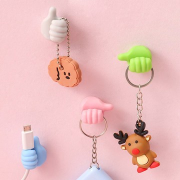 拇指掛勾創意大拇指掛鉤 耳機線充電線集線器 固線器 無痕掛勾 繞線器 桌邊掛勾