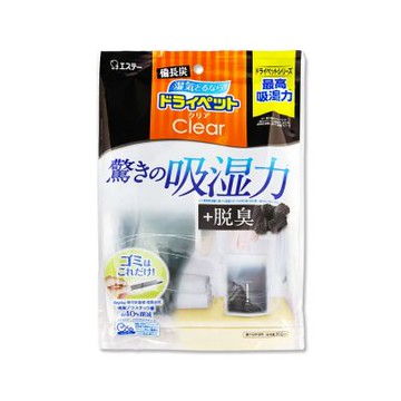 日本ST雞仔牌-Clear高吸濕力居家用收納櫃直立式除濕劑1入/黑袋(吸濕量350ml,輕巧放置型室內防潮,衣櫃壁櫥防悶臭乾燥)