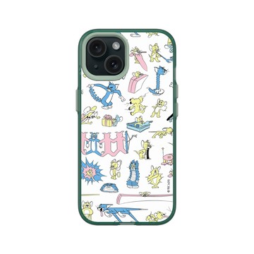 iPhone 15 Clear 憂墨綠 - 湯姆貓與傑利鼠 Tom and Jerry - 變形大集合
