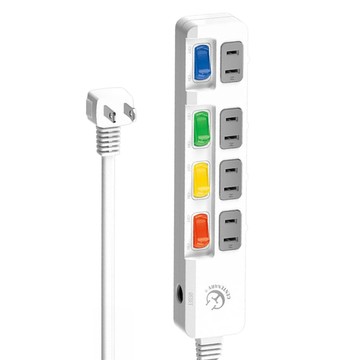 CENTENARY 成電牌 4切4座延長線 防火耐燃材質  2.7m  白色  1條