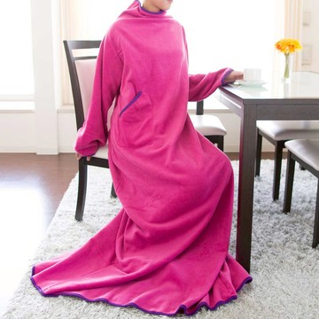 NuKME 時尚多功能創意袖毯附枕套 100%聚酯纖維  毯165 x 180 cm  枕套45 x 45 cm  粉紅色