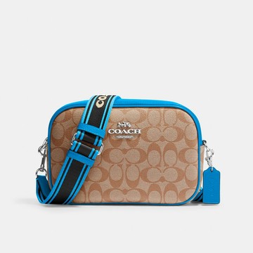 COACH 經典C LOGO斜背包/相機包 地中海藍 SVVS2
