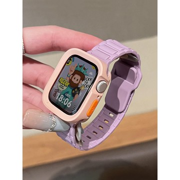 《台灣出貨》適用 APPLE WATCH 大孔三株錶帶套裝 立體邊錶殼 S11 S10 SE 46mm 45 女士錶帶
