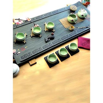 木紋綠石茶盤烏金石茶海行舟皇家綠玉石簡約天羅綠皇庭玉功夫茶具