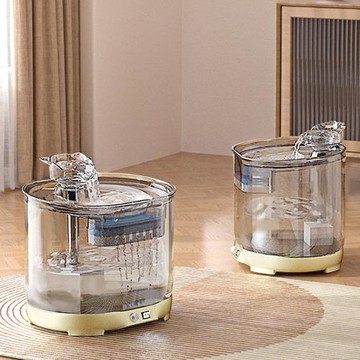 新款無線充電寵物飲水機貓咪自動循環活水可不插電智能感應喝水碗