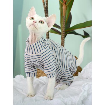 MOMO護肚子四腳衣無毛貓衣服斯芬克斯幼貓德文衣服彈力德絨打底衣