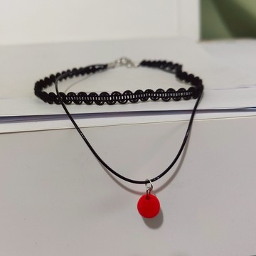 【粉紅菲菲】網紅項圈女choker鎖骨鏈脖子飾品頸帶頸鍊脖鍊蕾絲短項鍊（XQ）80-0402