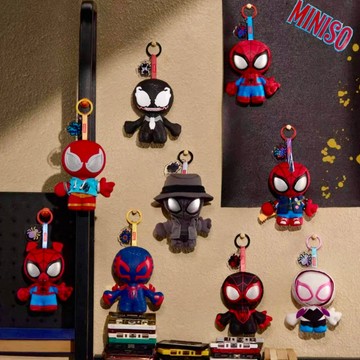 名創優品 MINISO 漫威Spider-Man蜘蛛感應系列 搪膠毛絨盲盒 公仔掛飾 8款+隱藏款 隨機出貨 潮玩收藏