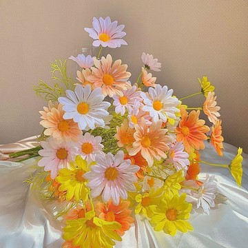 綠安禾🚚 小雛菊Ins風假花仿真花5頭荷蘭菊洋甘菊非洲菊波斯菊寫真拍攝道具