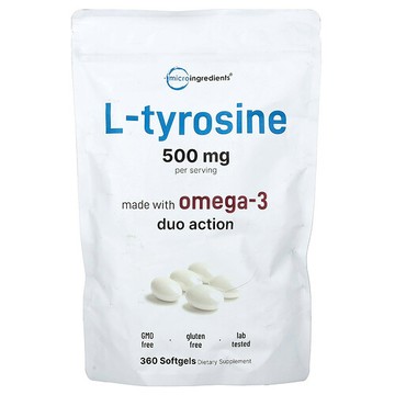 Micro Ingredients, L-酪氨酸，360 粒軟膠囊