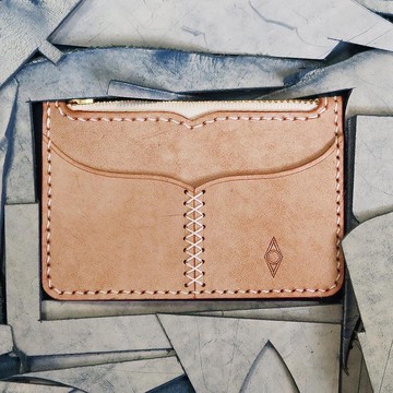 【鯨魚尾巴系列-零銀卡包】杏色