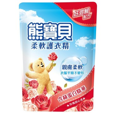 [家速配]新熊寶貝玫瑰甜心香柔軟護衣精補充包(1.84L)