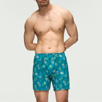 Mr.DADADO-環遊世界 4L印花四角男內褲(土耳其綠)GHQ529H2