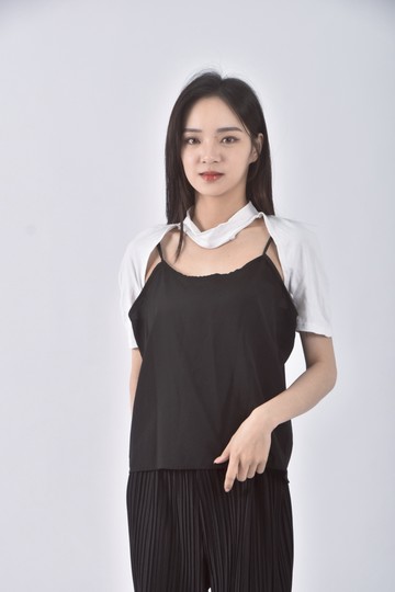 (S) ootd質感修身短版棉質白色罩衫