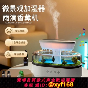{可打統編 保固一年}七夕情人節禮物白噪音微景觀雨滴空氣加濕器家用香薰機生日送女友