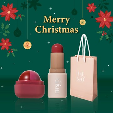 【FreshO2】✨感恩聖誕節 生日首選🥰做你的最佳應援團📢 氣色小麥棒唇頰腮紅棒+超補水護唇小方糖 贈紙袋