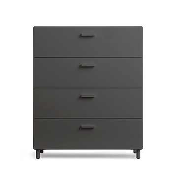 Relief 組合式抽屜寬櫃（4 抽、深灰）