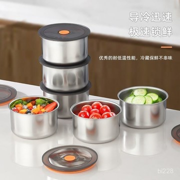 💗台灣熱銷💗 【帶蓋爆款】不銹鋼保鮮盒冰箱收納盒食材分裝盒野餐盒水果收納盒0315 KNFN