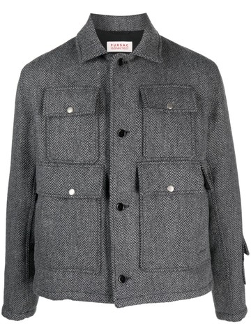 FURSAC - flap-pocket virgin wool jacket - men - Polyester/Cotton/Virgin Wool - M - Grey