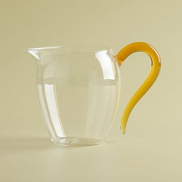 【茶品名】🍵公道杯 過濾 分茶器透明玻璃公道杯配黃色把手泡茶分茶器防燙高檔茶具配件茶海