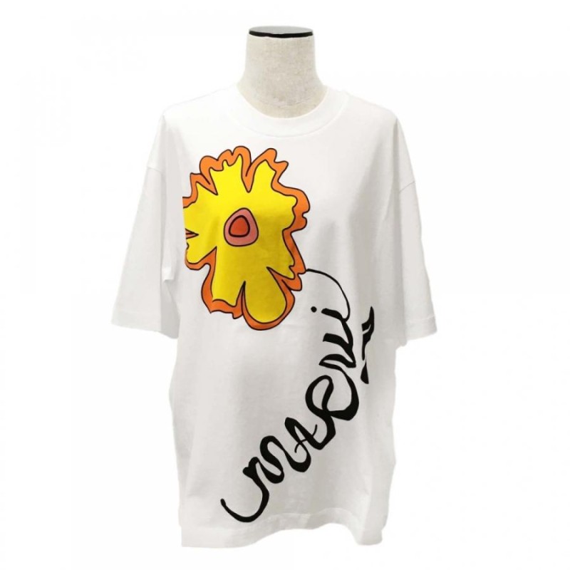 マルニ Tシャツ MARNI BLOOMING FLOWERプリントロゴ入り オーガニック ...