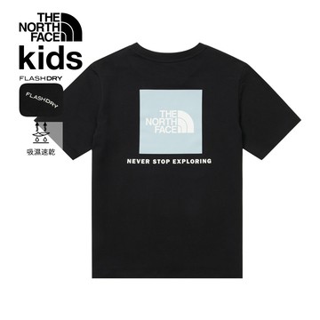 The North Face北面兒童黑色FLASHDRY速乾短袖T恤｜8GVWJK3
