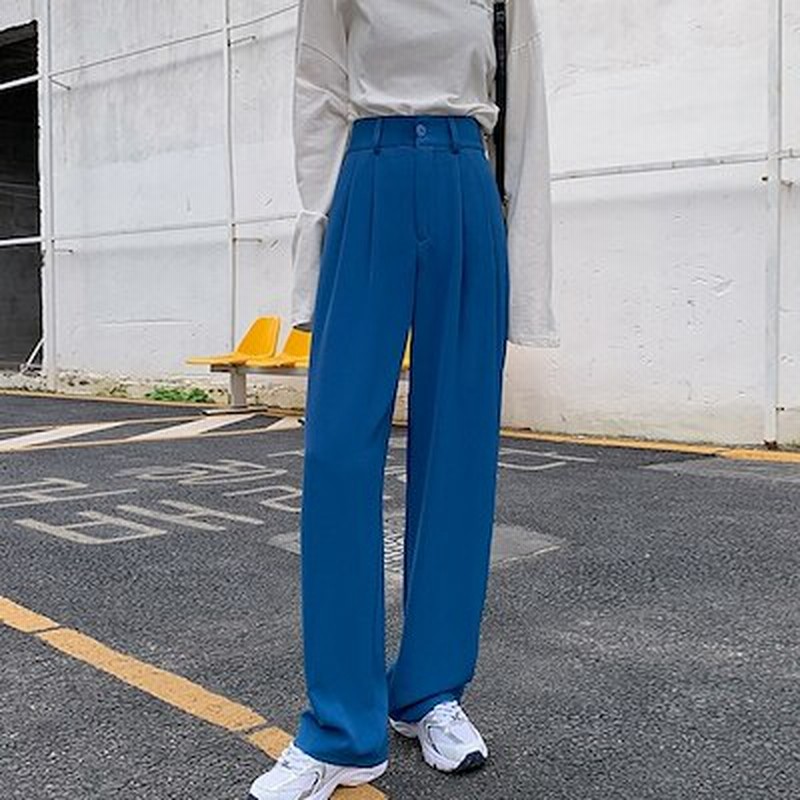 ゆったりロングワイドパンツレディースロングパンツ韓国ファッションガウチョハイウエストパンツ8 通販 LINEポイント最大1.0%GET |  LINEショッピング