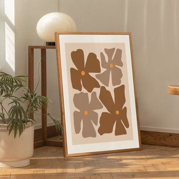 焦糖花影 / 現代抽象 植物掛畫 畫芯 海報 無框畫 裝飾畫