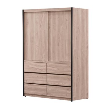 【唯熙傢俱】莉特淺灰橡色4尺滑門衣櫃