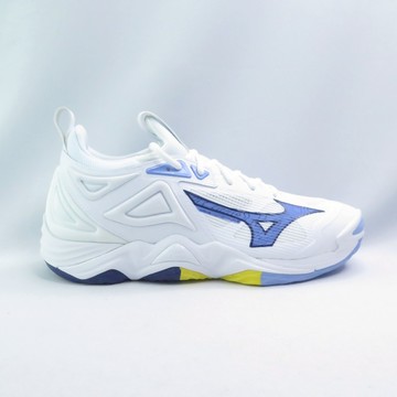 Mizuno V1GA231297 Wave Momentum 3 男排球鞋 白x藍【iSport愛運動】