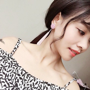 PS Mall 韓國簡約長款壓克力吊墜耳飾 耳釘【G014】