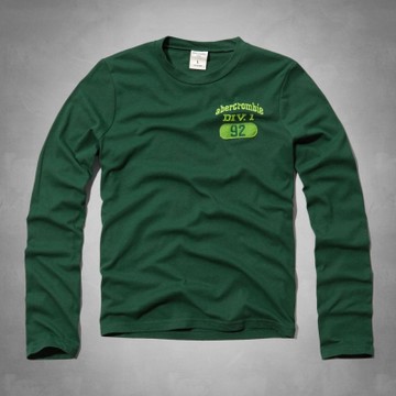 零碼出清 AF a&f Abercrombie & Fitch 小孩 長T 綠色 0259