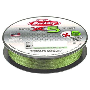 Berkley X5 五股編織 PE線 編織線 PE線 X5B33015-22 LVGRN 2.0號  300m  1捲  自然綠
