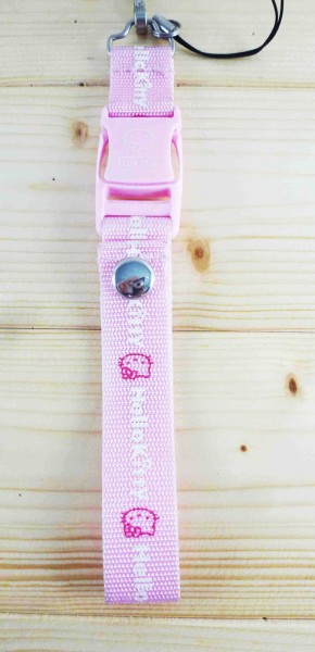 【震撼精品百貨】Hello Kitty 凱蒂貓~短手機吊繩-粉頭