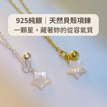 玩美飾集｜925純銀 項鍊 天然貝殼 星星項鍊 鎖骨鍊 純銀項鍊 項鍊女 鎖骨鏈 韓系 禮物 聖誕禮物 VN0221