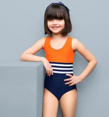 兒童泳裝女孩可愛寶寶三角游泳衣 女童溫泉連體泳衣【聚物優品】